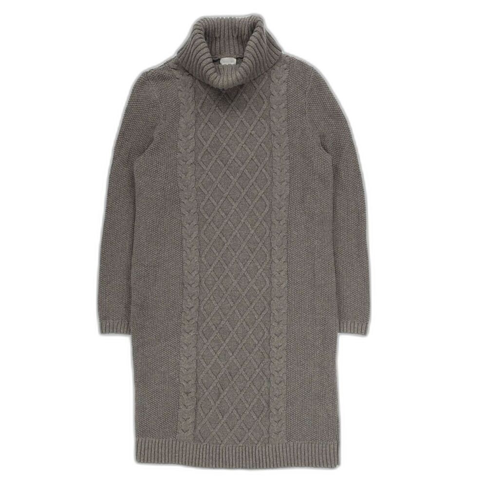 NEW Garnet Hill Merino Wool Cable-Detail Sweater Dress Old Money Quiet Luxury